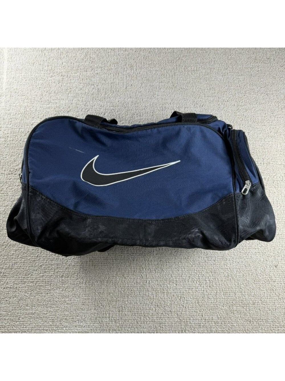 Nike Brasilia Large Logo Gym Duffel Bag Blue Black